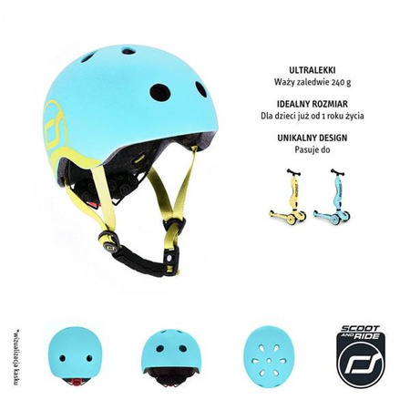 Scootandride Kask XXS-S Dla Dzieci 1-5 Lat  Blueberry