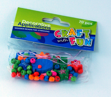 Craft With Fun Ozdoba Dekoracyjna Drewniana Koraliki