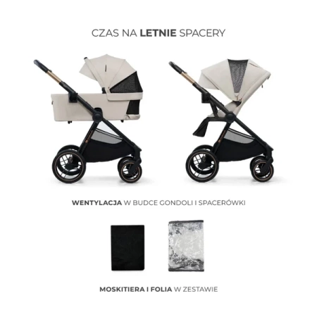 Kinderkraft Nea 2 Wózek Głęboko-Spacerowy 2w1 Soft Beige