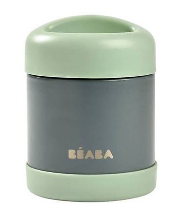 Beaba Pojemnik - Termos Obiadowy Ze Stali Nierdzewnej Z Hermetycznym Zamknięciem 300ml Mineral Grey / Sage Green