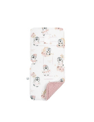 Bonjour Cherie Duża bambusowa wkładka do wózka Paris z minky sepia rose 86x37