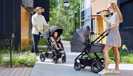 Kinderkraft B-Tour Wózek Głęboko-Spacerowy + Fotelik 0-13 kg Zestaw 3w1 Czarny