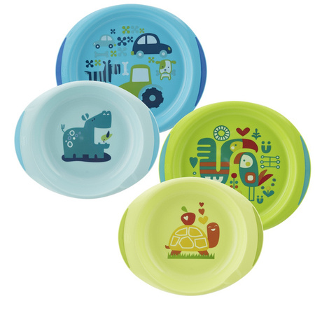 Chicco Zestaw 2 Talerzy Niebieski 12m+
