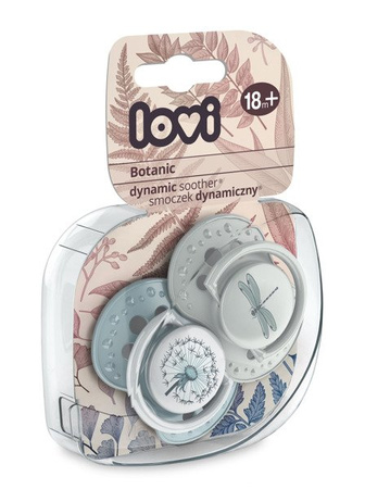 Lovi Dynamiczny Smoczek Uspokajający 18m+ Silikonowy 2szt. 22/875 Botanic Boy