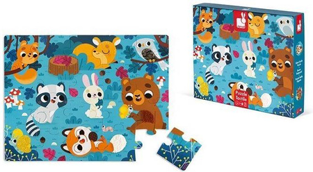 Janod Puzzle Sensoryczne 20 Elementów Leśne Zwierzęta