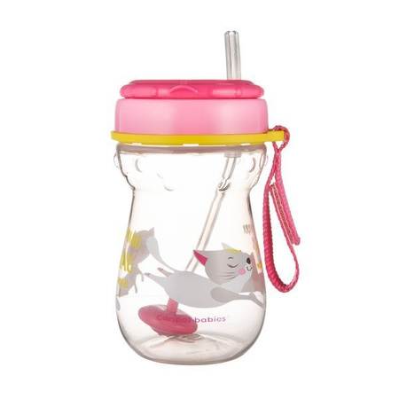 Canpol Babies Bidon ze składaną rurką silikonową z odważnikiem 350ml 56/521 Kotek