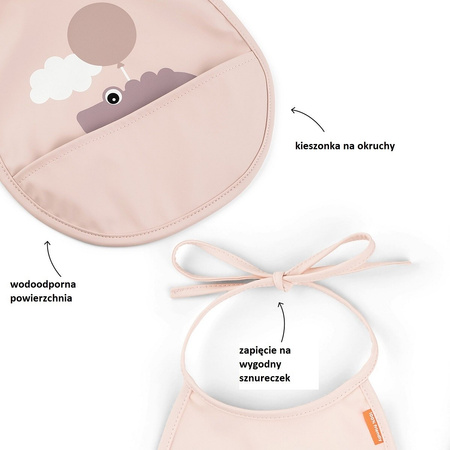 Done by Deer Śliniaki z Kieszonką Tiny Happy Clouds Powder 2szt