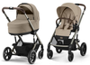 Cybex Balios S Lux 2.0 Wózek Głęboko-Spacerowy Almond Beige + Cybex Cloud G I - Size Fotelik Samochodowy 0-13 kg + Adaptery Almond Beige