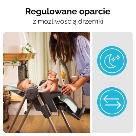 Kidnort Jordgubbe Krzesełko do Karmienia Szare