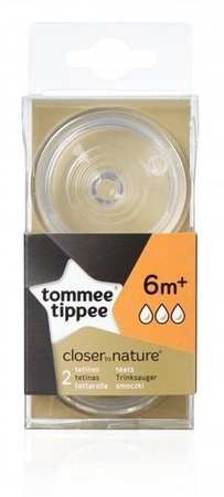 Tommee Tippee Smoczek Silikonowy Do Butelki 2szt. 6+ Szybki Przepływ