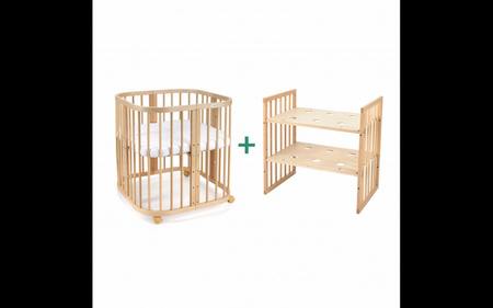 [OUTLET] Waldin Łóżeczko Dziecięce 7w1 z Materacem Natural