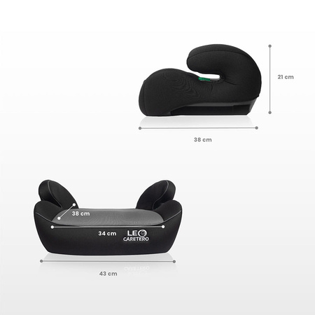 Caretero Leo i-Size - podstawka, podwyższenie na fotel, booster z normą i-Size Dark Brown