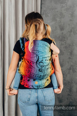 LennyLamb LennyPreschool Nosidełko Tkanina Żakardowa 100% Bawełna Symfonia Tęczowa Dark
