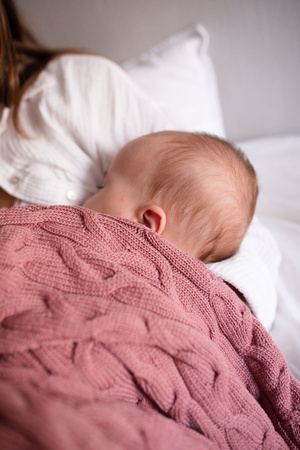 Puuki Yarnami Arendelle Kocyk z Wełny Merino - Różany