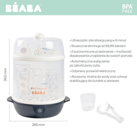Beaba Sterylizator parowy 2w1 Night blue