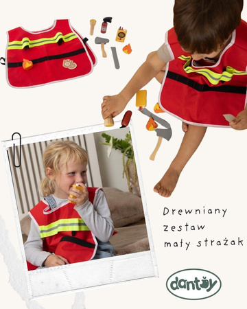 Dantoy Drewniany zestaw MAŁY STRAŻAK dla dzieci