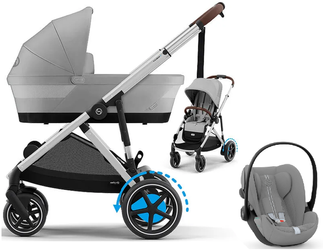 Cybex E-Gazelle S Wspomagany Wózek Głęboko- Spacerowy + Cybex Cloud G I - Size Fotelik Samochodowy