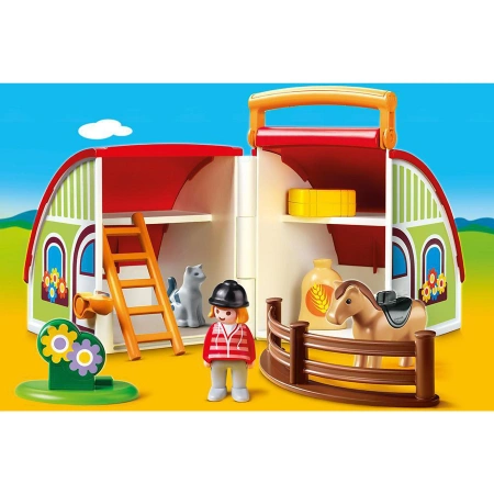 Playmobil Zestaw z figurkami 1.2.3 70180 Moja przenośna stajnia