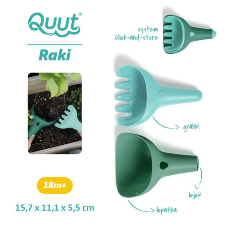 QUUT Zestaw łopatka + grabki Raki Garden Green