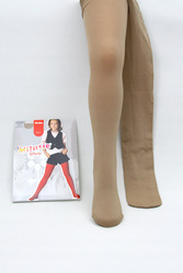 Milusie Rajstopy  Mikrofibra Beżowe Gładkie 128-134