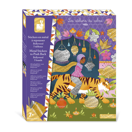 Janod Zestaw kreatywny Metalowe naklejki do wytłaczania Bollywood 7+