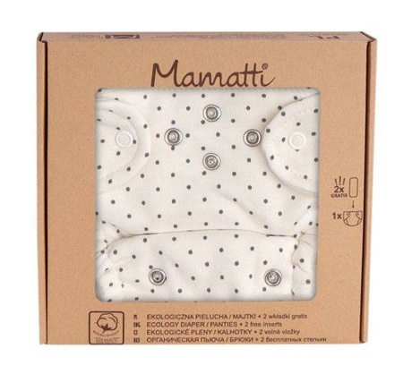 Mamatti Wielorazowa Pieluszka Bawełniana 3-8 kg Kropki