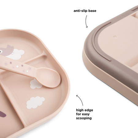 Done by Deer Foodie Talerzyk Dzielony Happy Clouds Powder