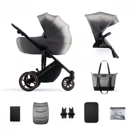 Kinderkraft Prime 2 Wózek Głęboko-Spacerowy Zestaw 2w1 Shadow Grey