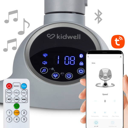 Kidwell Reve Leżaczek Elektryczny 2w1 Gray Silver