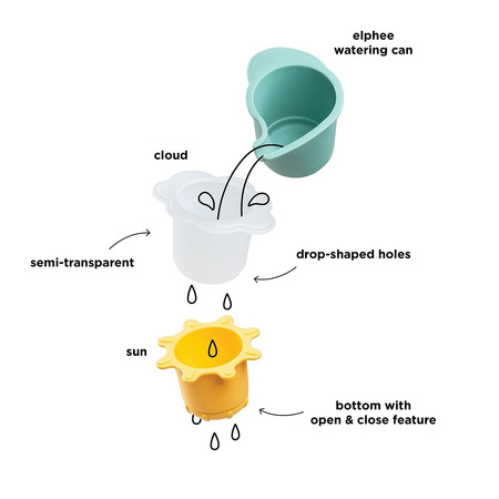 Done by Deer Foodie Kubki Do Zabawy w Wodzie Elphee 3szt.