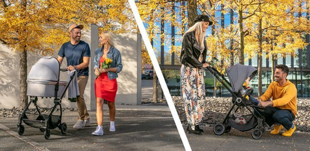 Espiro Galaxy Wózek Głęboko-Spacerowy + Gondola Una + Adaptery Zestaw 2w1 07 Gray Center + Graphite Street