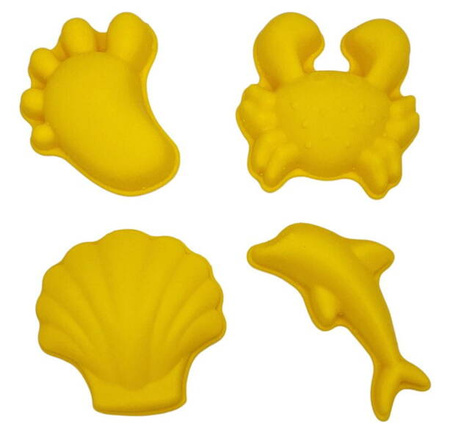 Funkit World Scrunch Silikonowe Foremki Do Piasku 4 szt. Pastelowy Żółty