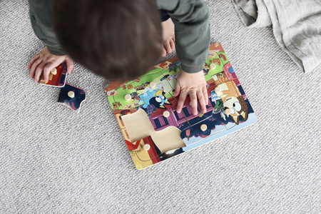 Micki Bluey Drewniana Układanka Puzzle z Uchwytami 12 elem