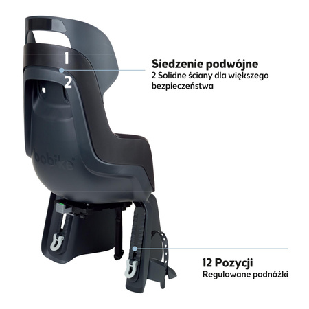 Bobike Go MIK HD Fotelik Rowerowy na Bagażnik Urban Black 
