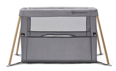Kinderkraft Movi Łóżeczko Turystyczne   Grey&Wooden