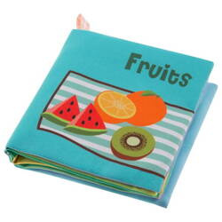 Bocioland Miękka Szeleszcząco-Piszcząca Książeczka Kontrastowa Fruits
