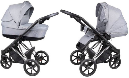 Coletto Craft Wózek Głęboko-Spacerowy 2w1 C-05 Czarno-Srebrna Rama 