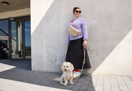 PALOPA Torebka nerka na smakołyki dla psa Emma teddy-fleece beige Edycja limitowana