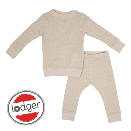Lodger dwuczęściowa piżamka bawełniana beżowa Ciumbelle Ivory r. 80