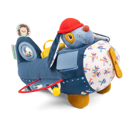 Lilliputiens Przytulanka aktywizująca wielofunkcyjna Samolot Piesek Jules 9 m+