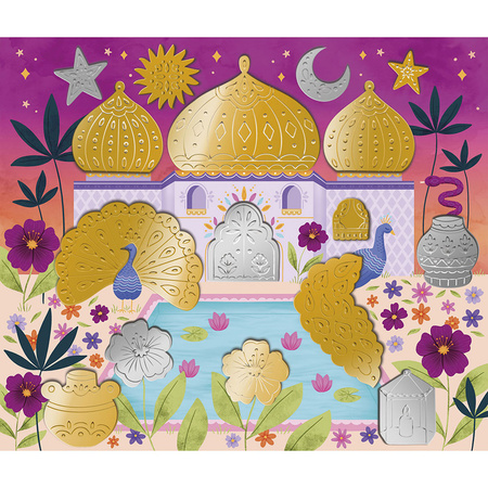 Janod Zestaw kreatywny Metalowe naklejki do wytłaczania Bollywood 7+