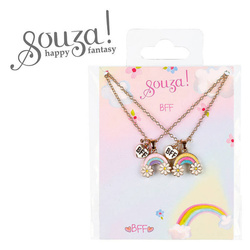 Souza! Naszyjniki przyjaźni dla dziewczynki 2 szt. BFF Tęcza