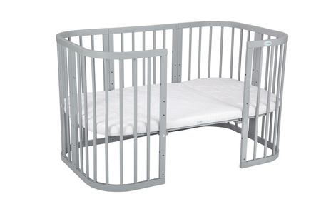 Waldin Łóżeczko Dziecięce 7w1 z Materacem Szare