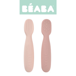 Beaba Zestaw 2 silikonowych pierwszych łyżeczek-gryzaków Cotton candy/sorbet