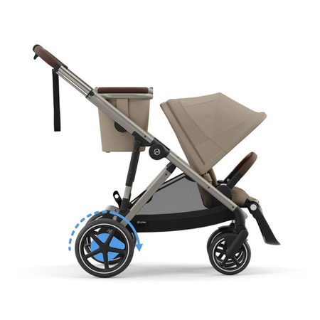 Cybex E-Gazelle S Wspomagany Wózek Spacerowy Rama Taupe Almond Beige + Cybex Śpiworek Snogga Almond Beige