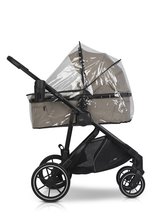 Easy Go Duoflex Wózek Głęboko-Spacerowy Bliźniaczy Rok po Roku Savana Beige 2 Siedziska 2 Gondole