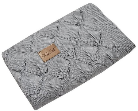 Kocyk Dzianinowy Bambusowy Koc-09 Jasny Szary