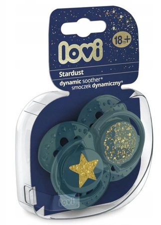 Lovi Smoczek Silikonowy Dynamiczny 18m+ 2szt Stardust 22/895 Green