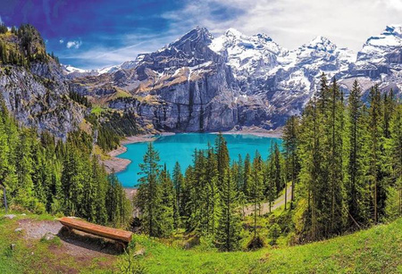 Trefl Jezioro Oeschinen Alpy Szwajcaria Puzzle 1500 Elementów