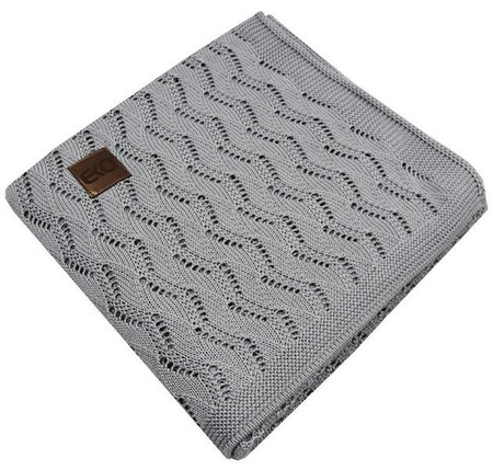 Kocyk Dzianinowy Bambusowy PLE-77  Jasny Szary